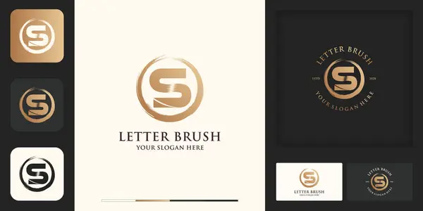 iş ve marka ilham logosu için ilk harf fırça logosu
