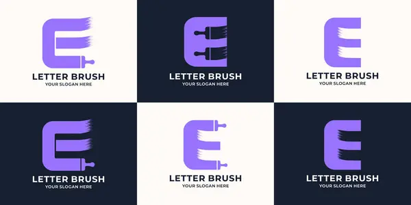 İş ve marka ilham logosu için ilk harf fırça logosu