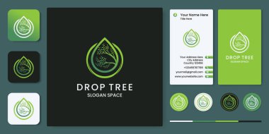 damla ağacı logo tasarımı, çıkartma, simge ve kartvizit tasarımı