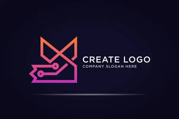 soyut dijital teknoloji logosu tasarım çizgi konsepti