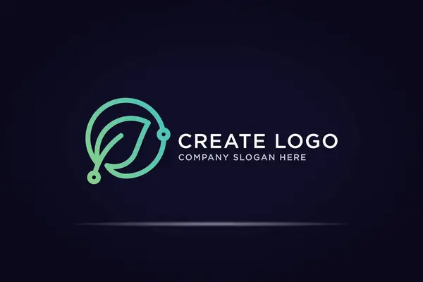 daire yaprağı teknolojisi logosu tek satır konseptini kullan