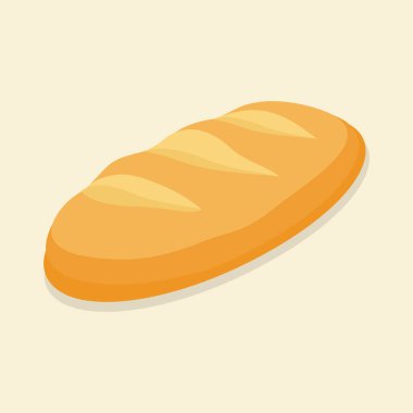 Lezzetli ve kabuklu ekmek. İzometrik düz vektör çizimi. Eps 10.