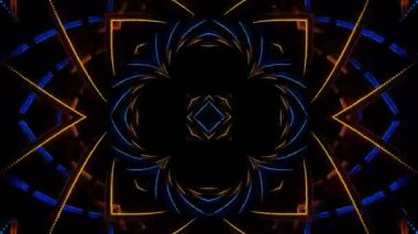 Renkli simetriyle gezgin kaleydoskop hareketi