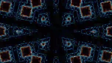 Renkli simetriyle gezgin kaleydoskop hareketi