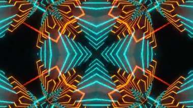 Renkli simetriyle gezgin kaleydoskop hareketi