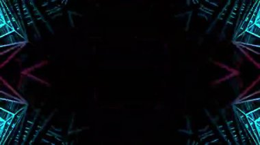 Renkli simetriyle gezgin kaleydoskop hareketi