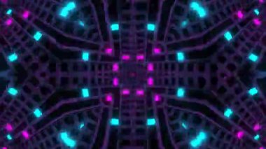 Renkli simetriyle gezgin kaleydoskop hareketi