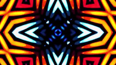 Renkli simetriyle gezgin kaleydoskop hareketi