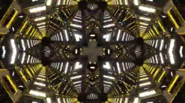 Renkli simetriyle gezgin kaleydoskop hareketi