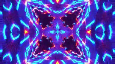 Renkli simetriyle gezgin kaleydoskop hareketi