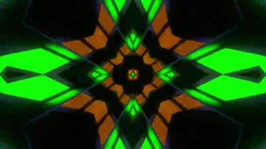 Renkli simetriyle gezgin kaleydoskop hareketi