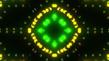 Renkli simetriyle gezgin kaleydoskop hareketi