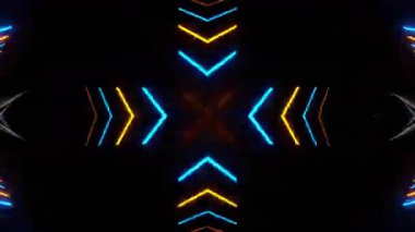 Renkli simetriyle gezgin kaleydoskop hareketi