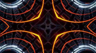 Renkli simetriyle gezgin kaleydoskop hareketi