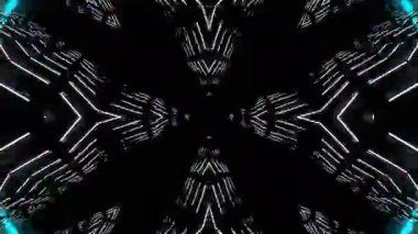 Renkli simetriyle gezgin kaleydoskop hareketi