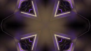 Renkli simetriyle gezgin kaleydoskop hareketi