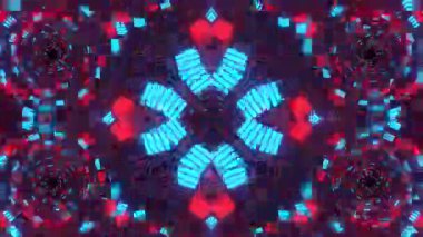 Renkli simetriyle gezgin kaleydoskop hareketi