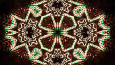 Renkli simetriyle gezgin kaleydoskop hareketi