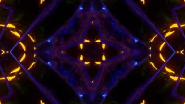 Renkli simetriyle gezgin kaleydoskop hareketi