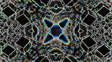 Renkli simetriyle gezgin kaleydoskop hareketi