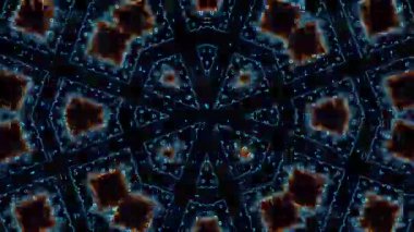 Renkli simetriyle gezgin kaleydoskop hareketi