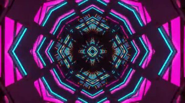 Renkli simetriyle gezgin kaleydoskop hareketi