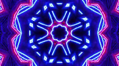 Renkli simetriyle gezgin kaleydoskop hareketi