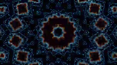 Renkli simetriyle gezgin kaleydoskop hareketi