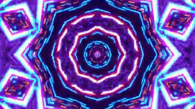 Renkli simetriyle gezgin kaleydoskop hareketi