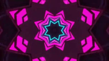 Renkli simetriyle gezgin kaleydoskop hareketi