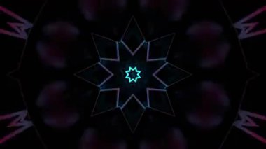 Renkli simetriyle gezgin kaleydoskop hareketi