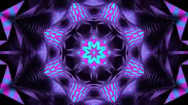 Renkli simetriyle gezgin kaleydoskop hareketi