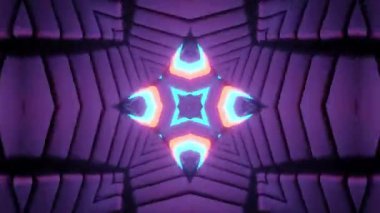 Renkli simetriyle gezgin kaleydoskop hareketi