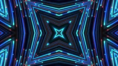 Renkli simetriyle gezgin kaleydoskop hareketi