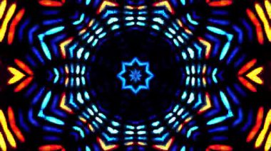 Renkli simetriyle gezgin kaleydoskop hareketi