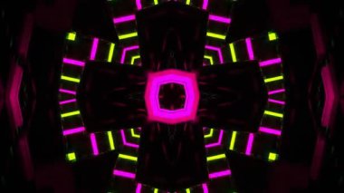 Renkli simetriyle gezgin kaleydoskop hareketi