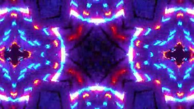 Renkli simetriyle gezgin kaleydoskop hareketi