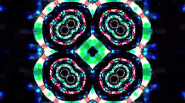 Renkli simetriyle gezgin kaleydoskop hareketi