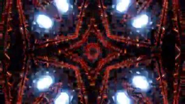 Renkli simetriyle gezgin kaleydoskop hareketi