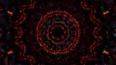 Soyut boya fırça mürekkep patlayabilir formanın düzgün kavramı simetrik desen süs dekoratif Kaleidoscope hareketi geometrik daire ve yıldız şekli