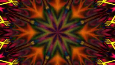 Soyut boya fırça mürekkep patlayabilir formanın düzgün kavramı simetrik desen süs dekoratif Kaleidoscope hareketi geometrik daire ve yıldız şekli