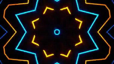 Soyut boya fırça mürekkep patlayabilir formanın düzgün kavramı simetrik desen süs dekoratif Kaleidoscope hareketi geometrik daire ve yıldız şekli