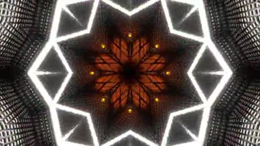 Soyut boya fırça mürekkep patlayabilir formanın düzgün kavramı simetrik desen süs dekoratif Kaleidoscope hareketi geometrik daire ve yıldız şekli