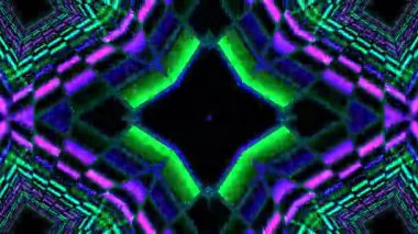 Renkli simetriyle gezgin kaleydoskop hareketi