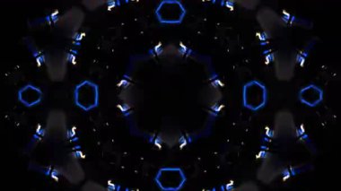 Renkli simetriyle gezgin kaleydoskop hareketi