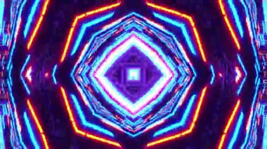 Renkli simetriyle gezgin kaleydoskop hareketi