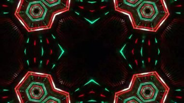 Renkli simetriyle gezgin kaleydoskop hareketi