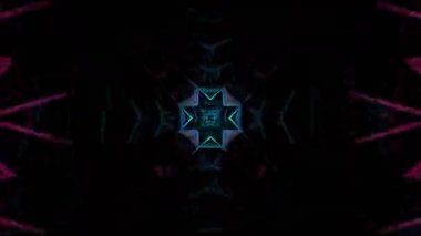 Renkli simetriyle gezgin kaleydoskop hareketi