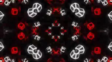 Renkli simetriyle gezgin kaleydoskop hareketi