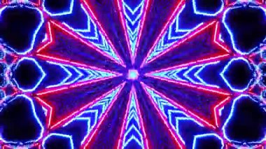 Renkli simetriyle gezgin kaleydoskop hareketi